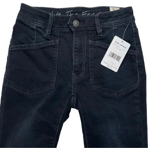 We The Free Ivy Released Hem Mid Rise Dark Navy Womens Skinny Jeans Size 24 - Picture 5 of 11